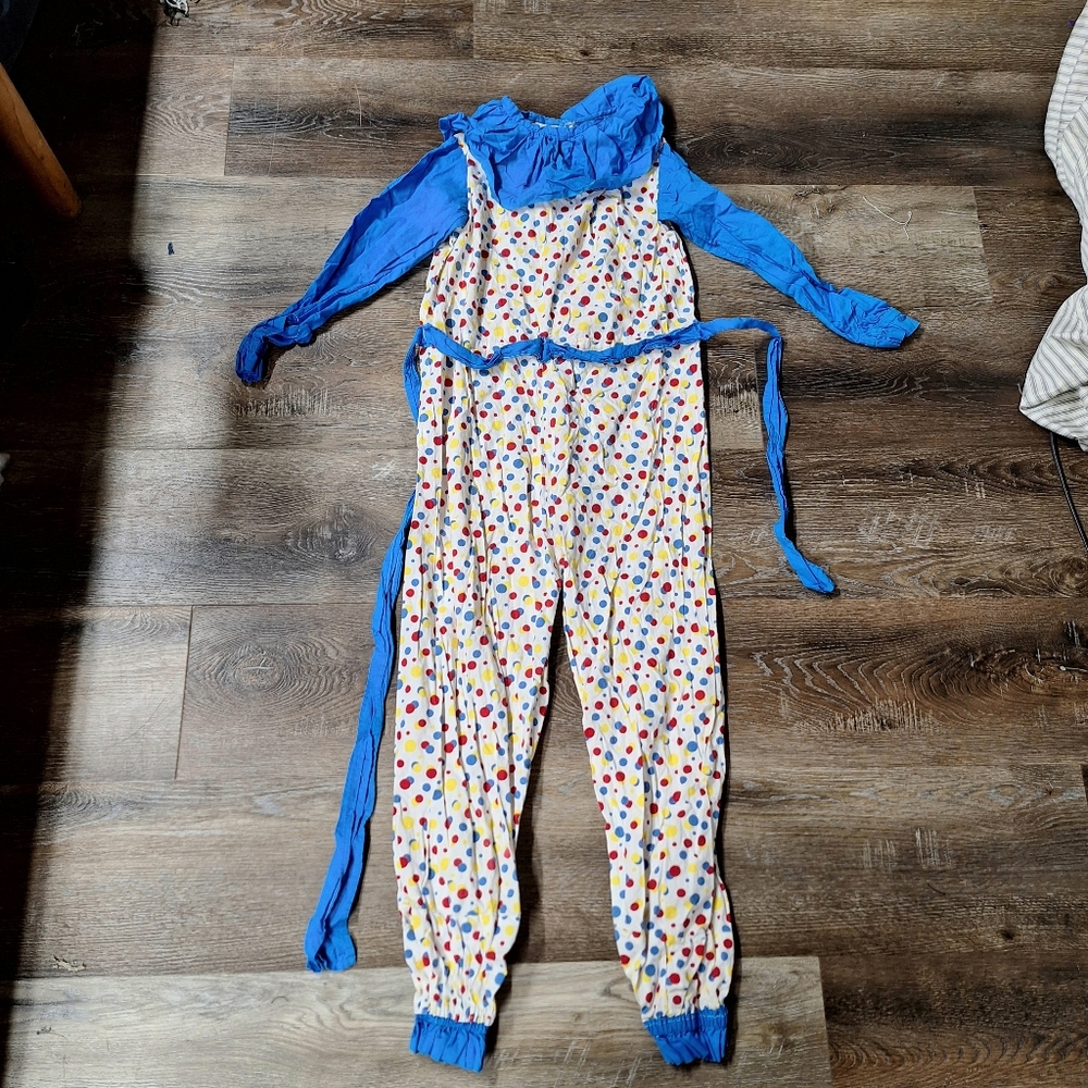 Handmade Clown Jumpsuit Costume, Women's Small, Juniors Medium-See Measurements